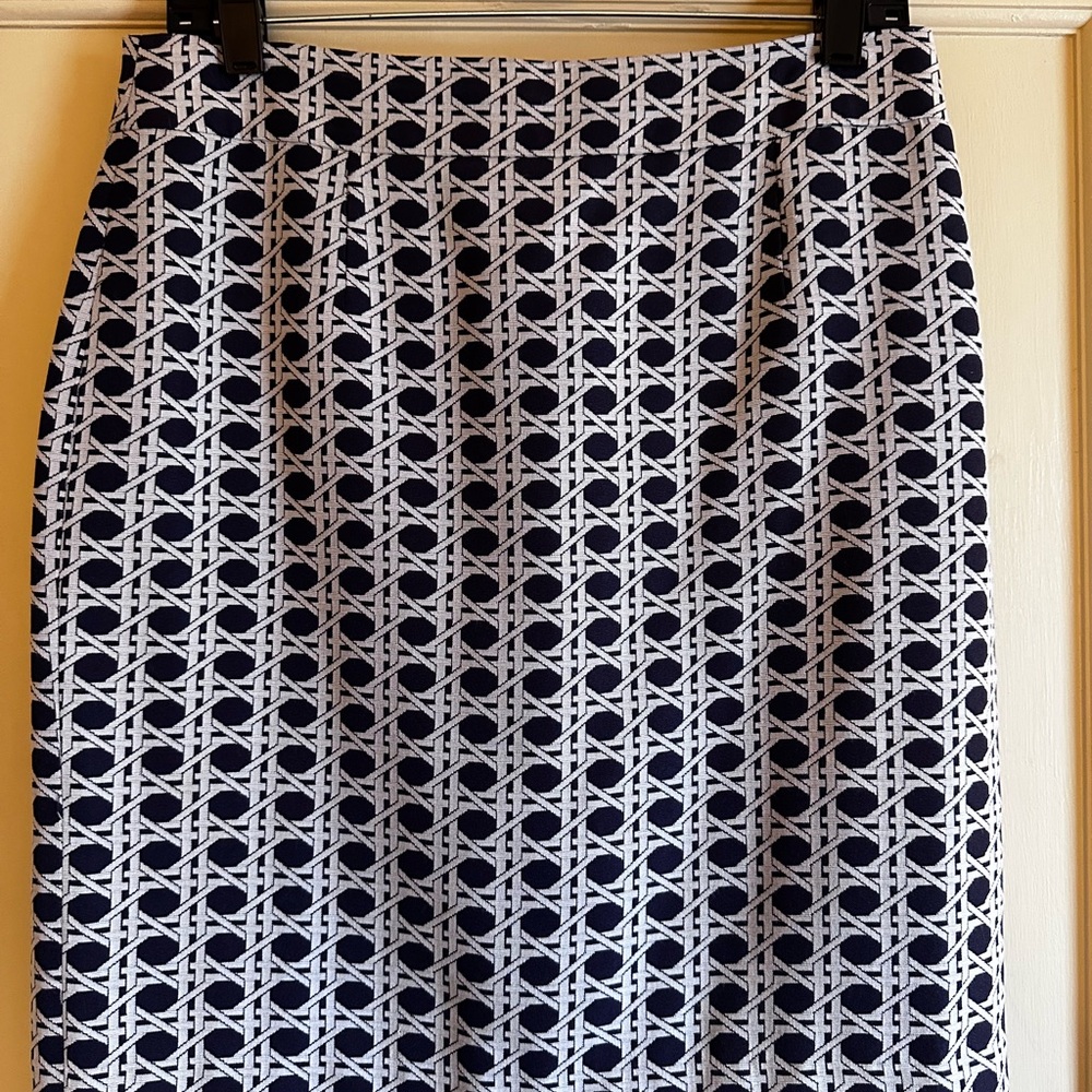 Banana Republic Navy and White Patterned Skirt